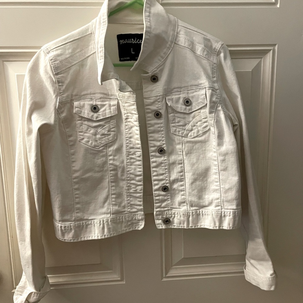 Maurices size large white jean jacket